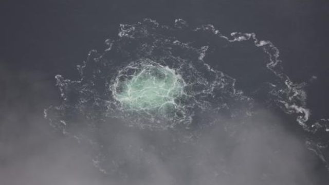 FILE - In this picture provided by Swedish Coast Guard, a leak from Nord Stream 2 is seen, on Sept. 28, 2022. Danes join Sweden in also closing their investigation into the 2022 explosions on the Nord Stream gas pipelines. The Copenhagen police and the Danish security service said Monday Feb. 26, 2024 in a joint statement that that although “authorities can conclude that there was deliberate sabotage.” However, "there is not the necessary basis for prosecuting a criminal case in Denmark.” (Swedish Coast Guard via AP, File) FILE - In this picture provided by Swedish Coast Guard, a leak from Nord Stream 2 is seen, on Sept. 28, 2022. Danes join Sweden in also closing their investigation into the 2022 explosions on the Nord Stream gas pipelines. The Copenhagen police and the Danish security service said Monday Feb. 26, 2024 in a joint statement that that although “authorities can conclude that there was deliberate sabotage.” However, "there is not the necessary basis for prosecuting a criminal case in Denmark.” (Swedish Coast Guard via AP, File)