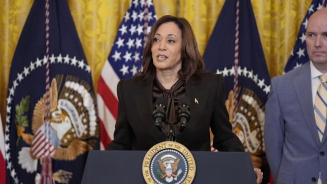 Vice President Kamala Harris speaks to the National Governors Association as Utah Gov. Spencer Cox looks on during an event in the East Room of the White House, Friday, Feb. 23, 2024, in Washington. (AP Photo/Evan Vucci) Vice President Kamala Harris speaks to the National Governors Association as Utah Gov. Spencer Cox looks on during an event in the East Room of the White House, Friday, Feb. 23, 2024, in Washington. (AP Photo/Evan Vucci)