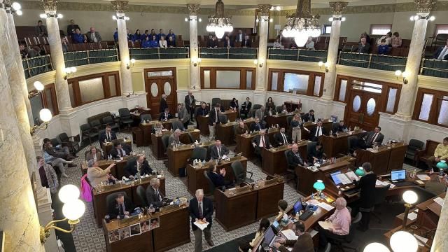 The South Dakota Senate begins a floor session, Thursday, Feb. 22, 2024, at the state Capitol in Pierre, S.D. The Senate on Thursday, Feb. 29, approved a bill mandating an informational video on the state's abortion laws. The House previously passed the same bill, which now goes to Gov. Kristi Noem. (AP Photo/Jack Dura) The South Dakota Senate begins a floor session, Thursday, Feb. 22, 2024, at the state Capitol in Pierre, S.D. The Senate on Thursday, Feb. 29, approved a bill mandating an informational video on the state's abortion laws. The House previously passed the same bill, which now goes to Gov. Kristi Noem. (AP Photo/Jack Dura)