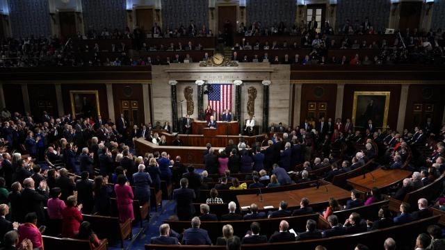 FILE - President Joe Biden delivers the State of the Union address to a joint session of Congress at the U.S. Capitol, Feb. 7, 2023, in Washington. It’s an annual process that former presidential speechwriters say take months. Speechwriters have the uneviable task of taking dozens of ideas and stitching into a cohesive narrative of a president’s vision for the year. (AP Photo/Patrick Semansky, File) FILE - President Joe Biden delivers the State of the Union address to a joint session of Congress at the U.S. Capitol, Feb. 7, 2023, in Washington. It’s an annual process that former presidential speechwriters say take months. Speechwriters have the uneviable task of taking dozens of ideas and stitching into a cohesive narrative of a president’s vision for the year. (AP Photo/Patrick Semansky, File)