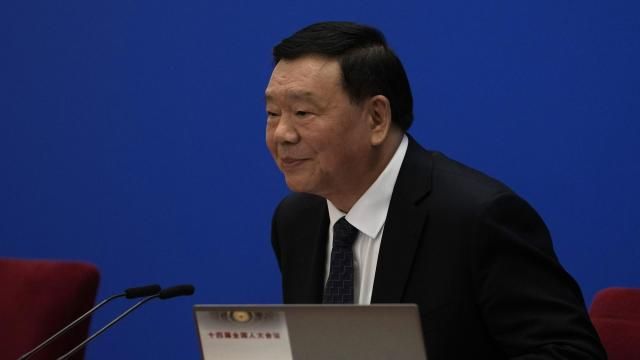 National People's Congress spokesperson Lou Qinjian attends a press conference on the eve of the National People's Congress at the Great Hall of the People in Beijing, Monday, March 4, 2024. (AP Photo/Ng Han Guan) National People's Congress spokesperson Lou Qinjian attends a press conference on the eve of the National People's Congress at the Great Hall of the People in Beijing, Monday, March 4, 2024. (AP Photo/Ng Han Guan)