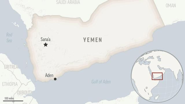 This is a locator map for Yemen with its capital, Sanaa. (AP Photo) This is a locator map for Yemen with its capital, Sanaa. (AP Photo)