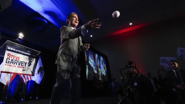 Republican U.S. Senate candidate Steve Garvey tosses a baseball to supporters during his election night party, Tuesday, March 5, 2024, in Palm Desert, Calif. (AP Photo/Gregory Bull) Republican U.S. Senate candidate Steve Garvey tosses a baseball to supporters during his election night party, Tuesday, March 5, 2024, in Palm Desert, Calif. (AP Photo/Gregory Bull)