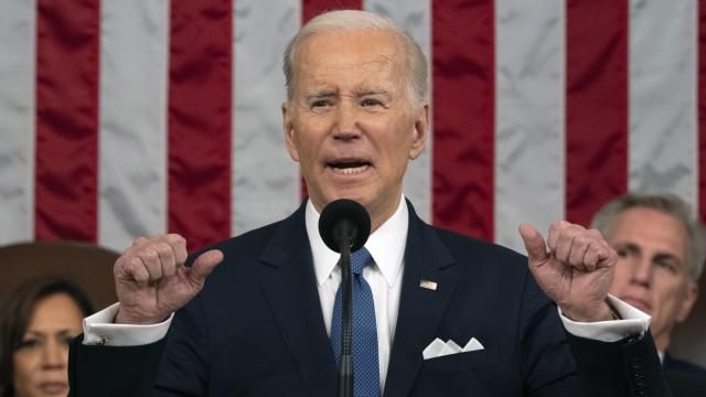 FILE - President Joe Biden delivers the State of the Union address to a joint session of Congress at the U.S. Capitol, Feb. 7, 2023, in Washington, as Vice President Kamala Harris and House Speaker Kevin McCarthy of Calif., listen. Biden is set to use his State of the Union address to promote his vision for a second term to a dispirited electorate that questions whether he's up to the job and to warn that GOP frontrunner Donald Trump would be a dangerous alternative. (AP Photo/Jacquelyn Martin, Pool, File) FILE - President Joe Biden delivers the State of the Union address to a joint session of Congress at the U.S. Capitol, Feb. 7, 2023, in Washington, as Vice President Kamala Harris and House Speaker Kevin McCarthy of Calif., listen. Biden is set to use his State of the Union address to promote his vision for a second term to a dispirited electorate that questions whether he's up to the job and to warn that GOP frontrunner Donald Trump would be a dangerous alternative. (AP Photo/Jacquelyn Martin, Pool, File)