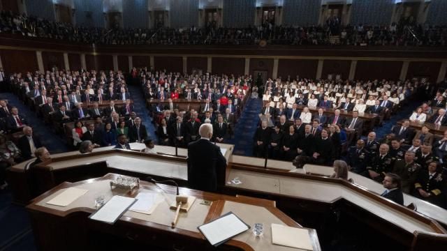 President Joe Biden delivers the State of the Union address to a joint session of Congress at the U.S. Capitol, Thursday March 7, 2024, in Washington. (AP Photo/Alex Brandon, Pool) President Joe Biden delivers the State of the Union address to a joint session of Congress at the U.S. Capitol, Thursday March 7, 2024, in Washington. (AP Photo/Alex Brandon, Pool)
