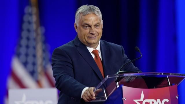 FILE - Hungarian Prime Minister Viktor Orban speaks at CPAC in Dallas, Aug. 4, 2022. Former President Donald Trump is meeting Friday, March 8, 2024, with Orban, a prominent conservative populist whose crackdowns in Hungary have sparked criticism that he's eroding that country's democracy. The meeting comes as Hungary has had conflicts with President Joe Biden's administration. (AP Photo/LM Otero, File) FILE - Hungarian Prime Minister Viktor Orban speaks at CPAC in Dallas, Aug. 4, 2022. Former President Donald Trump is meeting Friday, March 8, 2024, with Orban, a prominent conservative populist whose crackdowns in Hungary have sparked criticism that he's eroding that country's democracy. The meeting comes as Hungary has had conflicts with President Joe Biden's administration. (AP Photo/LM Otero, File)