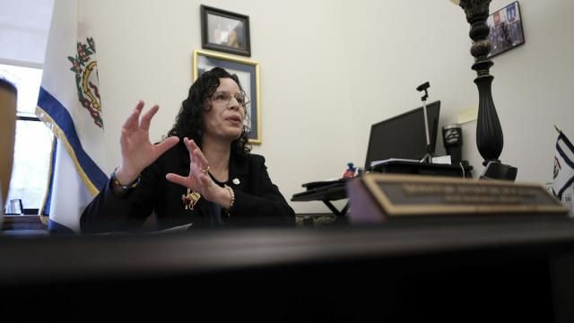 West Virginia state Sen. Patricia Rucker, R-Jefferson, talks in her office at the Capitol in Charleston, W.Va., on Wednesday, Jan. 25, 2024. West Virginia has the least amount of female state legislatures. (AP Photo/Chris Jackson) West Virginia state Sen. Patricia Rucker, R-Jefferson, talks in her office at the Capitol in Charleston, W.Va., on Wednesday, Jan. 25, 2024. West Virginia has the least amount of female state legislatures. (AP Photo/Chris Jackson)