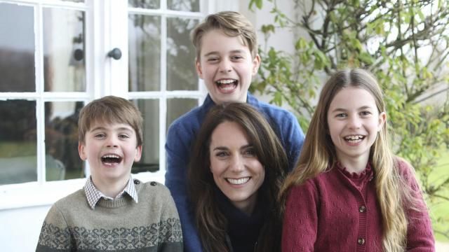 This undated photo issued on Sunday March 10, 2024 by Kensington Palace shows Kate, Princess of Wales with her children, Prince Louis, left, Prince George and Princess Charlotte, taken in Windsor, England, by Prince William earlier this week. The Princess of Wales shared a message on social media thanking the public for their continued support and wishing people a Happy Mother's Day. (Prince of Wales/Kensington Palace via AP) This undated photo issued on Sunday March 10, 2024 by Kensington Palace shows Kate, Princess of Wales with her children, Prince Louis, left, Prince George and Princess Charlotte, taken in Windsor, England, by Prince William earlier this week. The Princess of Wales shared a message on social media thanking the public for their continued support and wishing people a Happy Mother's Day. (Prince of Wales/Kensington Palace via AP)