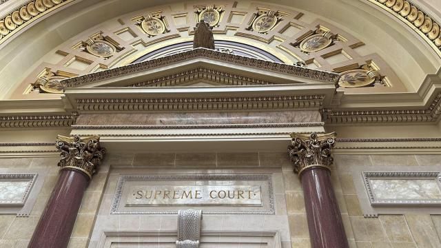 The entrance to the Wisconsin Supreme Court chambers in the state Capitol in Madison, Wis. The court on Thursday, March 14, 2024 ruled that religious exemptions to the state's unemployment tax don't apply to a Superior-based Catholic charities ministry. (AP Photo/Todd Richmond) The entrance to the Wisconsin Supreme Court chambers in the state Capitol in Madison, Wis. The court on Thursday, March 14, 2024 ruled that religious exemptions to the state's unemployment tax don't apply to a Superior-based Catholic charities ministry. (AP Photo/Todd Richmond)