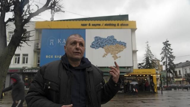 42-year-old Vyacheslav Ryabkov, an internally displaced person from Kozachi Laheri in the Kherson region of Ukraine, is pictured in Kolomyya, Ukraine on Feb. 13, 2024. Russia has successfully imposed its passports on nearly the entire population of occupied Ukraine by making it impossible to survive without them, coercing hundreds of thousands of people into citizenship. (AP Photo/Vasilisa Stepanenko) 42-year-old Vyacheslav Ryabkov, an internally displaced person from Kozachi Laheri in the Kherson region of Ukraine, is pictured in Kolomyya, Ukraine on Feb. 13, 2024. Russia has successfully imposed its passports on nearly the entire population of occupied Ukraine by making it impossible to survive without them, coercing hundreds of thousands of people into citizenship. (AP Photo/Vasilisa Stepanenko)