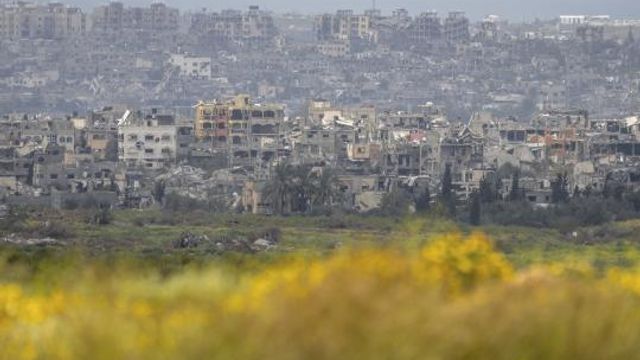 Destroyed buildings stand in the Gaza Strip as seen from southern Israel, Monday, March 18, 2024. (AP Photo/Ohad Zwigenberg) Destroyed buildings stand in the Gaza Strip as seen from southern Israel, Monday, March 18, 2024. (AP Photo/Ohad Zwigenberg)
