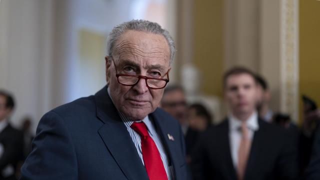 Senate Majority Leader Chuck Schumer, D-N.Y., speaks to reporters at the Capitol in Washington, Tuesday, March 12, 2024. (AP Photo/J. Scott Applewhite) Senate Majority Leader Chuck Schumer, D-N.Y., speaks to reporters at the Capitol in Washington, Tuesday, March 12, 2024. (AP Photo/J. Scott Applewhite)