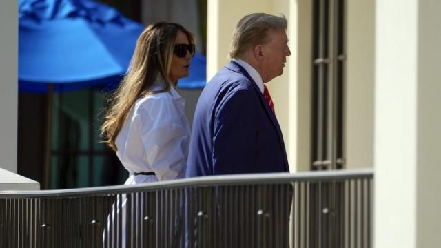 Republican presidential candidate former President Donald Trump and former first lady Melania Trump arrive to vote in the Florida primary election in Palm Beach, Fla., Tuesday, March 19, 2024. (AP Photo/Wilfredo Lee) Republican presidential candidate former President Donald Trump and former first lady Melania Trump arrive to vote in the Florida primary election in Palm Beach, Fla., Tuesday, March 19, 2024. (AP Photo/Wilfredo Lee)