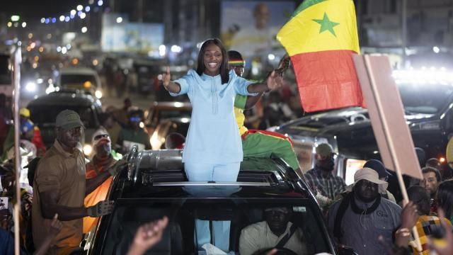 Presidential candidate Anta Babacar Ngom greets supporters during her electoral campaign caravan in Dakar, Senegal, Monday, March 11, 2024. Senegal’s only female presidential candidate may stand no chance of winning but activists say her presence alone is helping to advance a decades long campaign to achieve equality in the West African nation. (AP Photo/Sylvain Cherkaoui) Presidential candidate Anta Babacar Ngom greets supporters during her electoral campaign caravan in Dakar, Senegal, Monday, March 11, 2024. Senegal’s only female presidential candidate may stand no chance of winning but activists say her presence alone is helping to advance a decades long campaign to achieve equality in the West African nation. (AP Photo/Sylvain Cherkaoui)