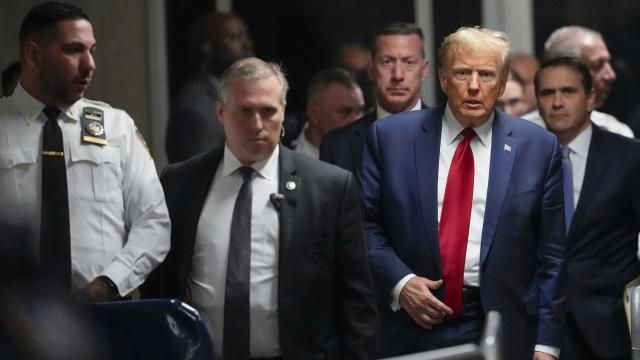 FILE - Former President Donald Trump leaves Manhattan criminal court, Feb. 15, 2024, in New York. Trump's hush money case is set for a crucial hearing Monday, March 25, as a judge weighs when or even whether Trump will go on trial. (AP Photo/Mary Altaffer, File) FILE - Former President Donald Trump leaves Manhattan criminal court, Feb. 15, 2024, in New York. Trump's hush money case is set for a crucial hearing Monday, March 25, as a judge weighs when or even whether Trump will go on trial. (AP Photo/Mary Altaffer, File)