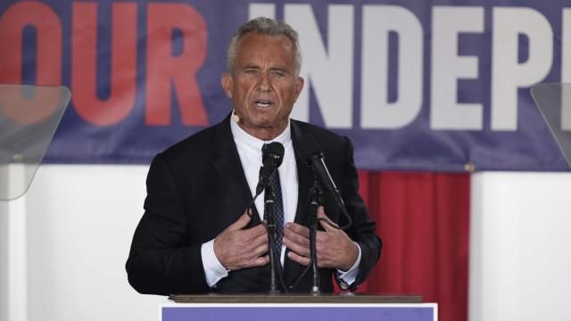 FILE - Presidential candidate Robert F. Kennedy, Jr. speaks during a campaign event, Oct. 9, 2023, in Philadelphia. Kennedy Jr. plans to announce his running mate at an event in Oakland, Calif. on Tuesday, March 26, 2024, as he races to secure a place on the ballot for his independent campaign for president. (AP Photo/Matt Rourke, File) FILE - Presidential candidate Robert F. Kennedy, Jr. speaks during a campaign event, Oct. 9, 2023, in Philadelphia. Kennedy Jr. plans to announce his running mate at an event in Oakland, Calif. on Tuesday, March 26, 2024, as he races to secure a place on the ballot for his independent campaign for president. (AP Photo/Matt Rourke, File)