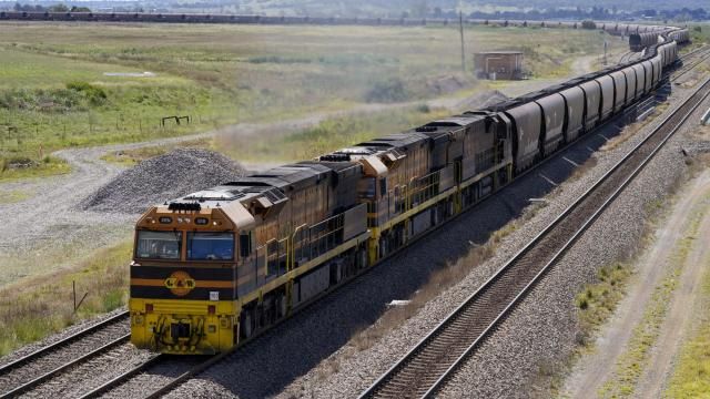FILE - A coal train travels through the Hunter Valley near Muswellbrook, Australia, Nov. 2, 2021. China has won its near three-year World Trade Organisation dispute with Australia on Tuesday, March 27, 2024, over tariffs on steel products that began during the nadir of the bilateral relationship between the countries. (AP Photo/Mark Baker, File) FILE - A coal train travels through the Hunter Valley near Muswellbrook, Australia, Nov. 2, 2021. China has won its near three-year World Trade Organisation dispute with Australia on Tuesday, March 27, 2024, over tariffs on steel products that began during the nadir of the bilateral relationship between the countries. (AP Photo/Mark Baker, File)