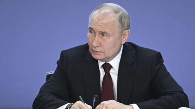 Russian President Vladimir Putin attends the annual meeting of Russian Interior Ministry Board in Moscow, Russia, Tuesday, April 2, 2024. (Pavel Bednyakov, Sputnik, Kremlin Pool Photo via AP) Russian President Vladimir Putin attends the annual meeting of Russian Interior Ministry Board in Moscow, Russia, Tuesday, April 2, 2024. (Pavel Bednyakov, Sputnik, Kremlin Pool Photo via AP)