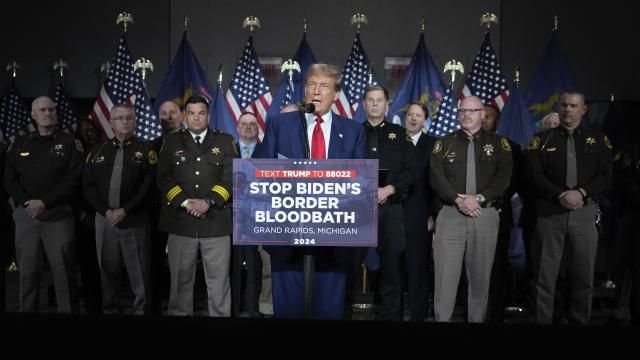 Republican presidential candidate former President Donald Trump speaks at a campaign event in Grand Rapids, Mich., Tuesday, April 2, 2024. (AP Photo/Paul Sancya) Republican presidential candidate former President Donald Trump speaks at a campaign event in Grand Rapids, Mich., Tuesday, April 2, 2024. (AP Photo/Paul Sancya)