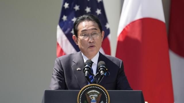 FILE - Japanese Prime Minister Fumio Kishida speaks during a news conference in the Rose Garden of the White House, April 10, 2024, in Washington. Fumio will head to Congress on Thursday, April 11, for an address to U.S. lawmakers meant to underscore the importance of keeping a strong partnership between the two countries at a time of tension in the Asia-Pacific. (AP Photo/Alex Brandon, File) FILE - Japanese Prime Minister Fumio Kishida speaks during a news conference in the Rose Garden of the White House, April 10, 2024, in Washington. Fumio will head to Congress on Thursday, April 11, for an address to U.S. lawmakers meant to underscore the importance of keeping a strong partnership between the two countries at a time of tension in the Asia-Pacific. (AP Photo/Alex Brandon, File)
