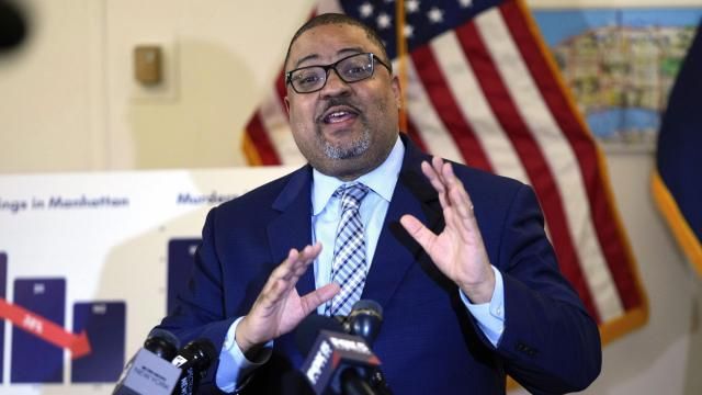 FILE - Manhattan District Attorney Alvin Bragg gestures while speaking during a news conference Feb. 22, 2024, in New York. As he prepares to bring the first of Donald Trump's four criminal prosecutions to trial, Bragg finds himself at the center of a political firestorm. The upcoming trial, over hush money payments allegedly made by Trump during the 2016 election, will test Bragg's efforts to portray himself as apolitical in the face of relentless attacks from Trump and his supporters. The trial is scheduled to begin on Monday, April 15. (AP Photo/Frank Franklin II, File) FILE - Manhattan District Attorney Alvin Bragg gestures while speaking during a news conference Feb. 22, 2024, in New York. As he prepares to bring the first of Donald Trump's four criminal prosecutions to trial, Bragg finds himself at the center of a political firestorm. The upcoming trial, over hush money payments allegedly made by Trump during the 2016 election, will test Bragg's efforts to portray himself as apolitical in the face of relentless attacks from Trump and his supporters. The trial is scheduled to begin on Monday, April 15. (AP Photo/Frank Franklin II, File)