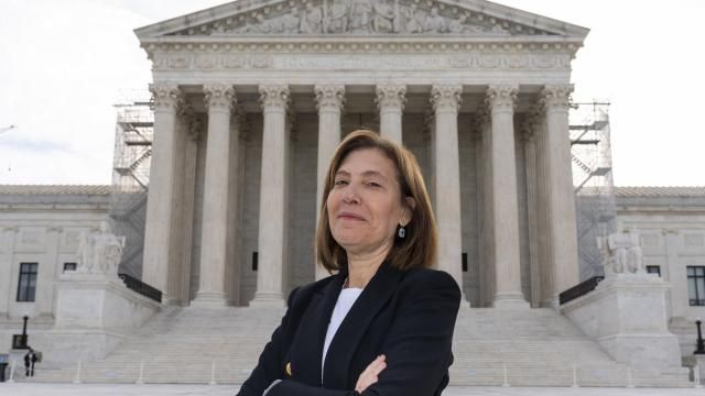 Attorney Lisa Blatt, of Williams & Connolly LLP, poses for a photograph in front of the Supreme Court, Monday, April 8, 2024, in Washington. Blatt will argue her 50th case before the Supreme Court later this month. She will have argued more cases before the Supreme Court than any other woman. (AP Photo/Alex Brandon) Attorney Lisa Blatt, of Williams & Connolly LLP, poses for a photograph in front of the Supreme Court, Monday, April 8, 2024, in Washington. Blatt will argue her 50th case before the Supreme Court later this month. She will have argued more cases before the Supreme Court than any other woman. (AP Photo/Alex Brandon)