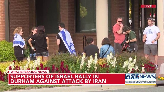 Supporters of Israel rally in Durham against attack by Iran