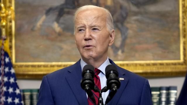 President Joe Biden delivers remarks about student protests over the war in Gaza, from the Roosevelt Room of the White House, Thursday, May 2, 2024, in Washington. (AP Photo/Evan Vucci)