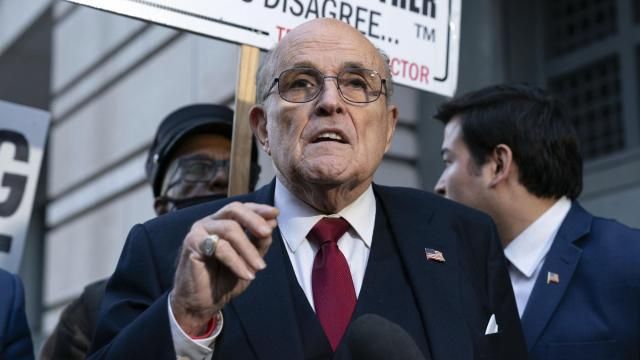 FILE - Former Mayor of New York Rudy Giuliani speaks during a news conference outside the federal courthouse in Washington, Dec. 15, 2023. Arizona attorney general Kris Mayes says Giuliani has been served an indictment in the state’s fake elector case alongside 17 other defendants for his role in an attempt to overturn former President Donald Trump’s loss to Joe Biden in the 2020 election. Mayes posted the news regarding the Trump-aligned lawyer on her X account late Friday, May 17, 2024. (AP Photo/Jose Luis Magana, File)