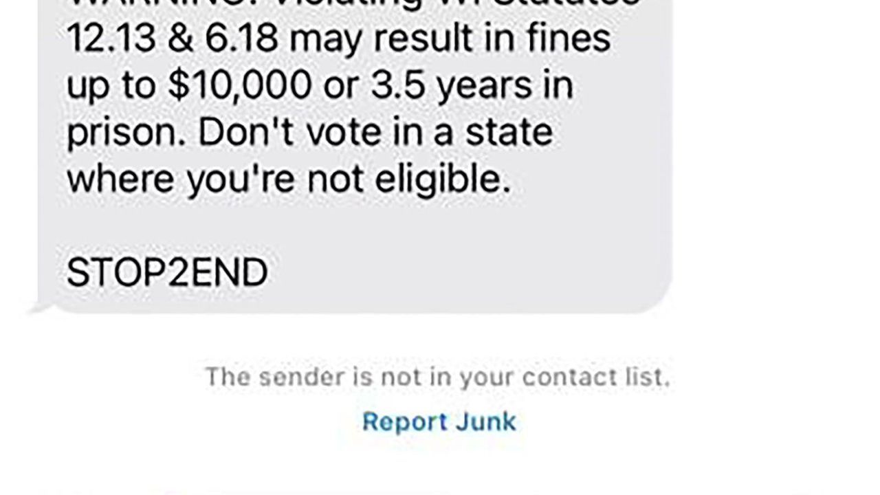 Voting rights groups say Wisconsin students got texts that could