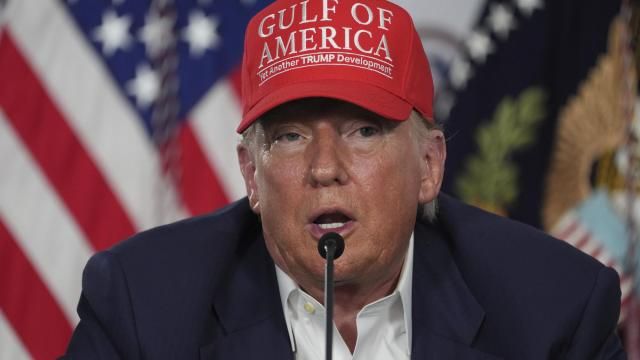 President Donald Trump speaks during a roundtable at "Alligator Alcatraz," a new migrant detention facility at Dade-Collier Training and Transition facility, Tuesday, July 1, 2025, in Ochopee, Fla. (AP Photo/Evan Vucci)