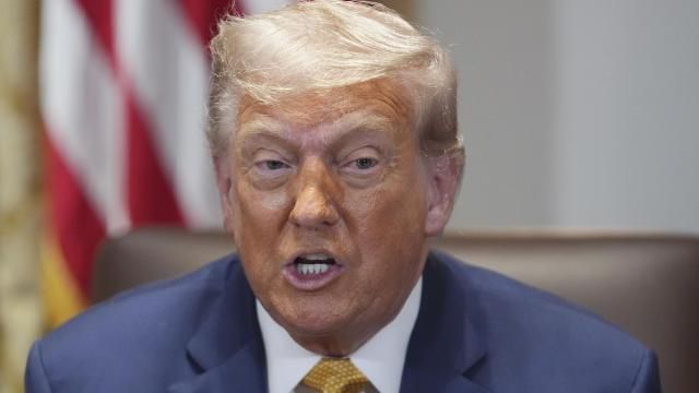 President Donald Trump speaks during a cabinet meeting at the White House, Tuesday, July 8, 2025, in Washington. (AP Photo/Evan Vucci)