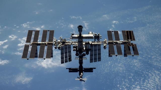 FILE - This undated photo released by the Roscosmos State Space Corporation shows the International Space Station (ISS). Russia's Roscosmos state corporation on Wednesday reported an air leak in the Russian segment of the International Space Station, but said it posed no threat to its crew. (Roscosmos State Space Corporation via AP, File) FILE - This undated photo released by the Roscosmos State Space Corporation shows the International Space Station (ISS). Russia's Roscosmos state corporation on Wednesday reported an air leak in the Russian segment of the International Space Station, but said it posed no threat to its crew. (Roscosmos State Space Corporation via AP, File)