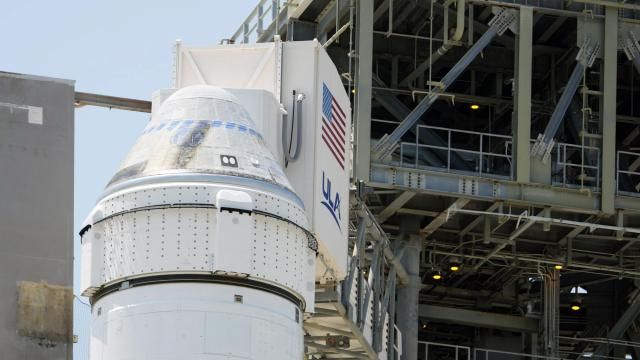 Boeing's Starliner capsule atop an Atlas V rocket is seen at Space Launch Complex 41 at the Cape Canaveral Space Force Station a day after its mission to the International Space Station was scrubbed because of an issue with a pressure regulation valve, Tuesday, May 7, 2024, in Cape Canaveral, Fla. (AP Photo/John Raoux) Boeing's Starliner capsule atop an Atlas V rocket is seen at Space Launch Complex 41 at the Cape Canaveral Space Force Station a day after its mission to the International Space Station was scrubbed because of an issue with a pressure regulation valve, Tuesday, May 7, 2024, in Cape Canaveral, Fla. (AP Photo/John Raoux)