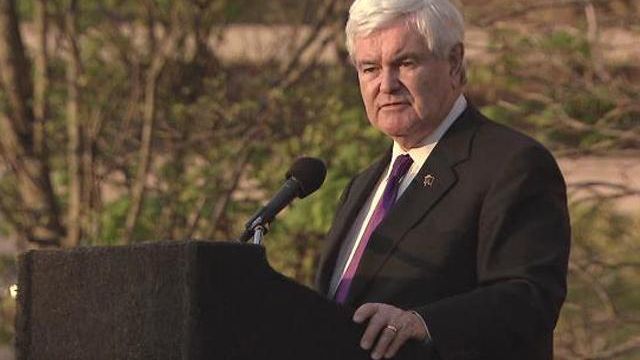 Gingrich speaks at Raleigh tea party rally