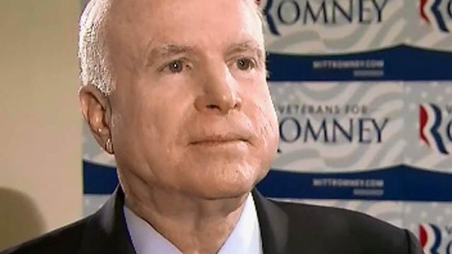 Web only: McCain says Romney strong in foreign policy