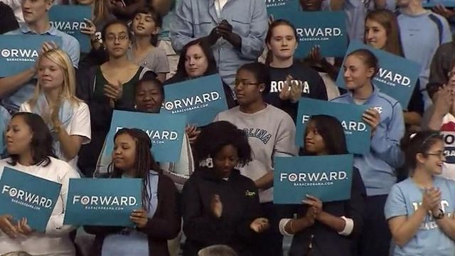 Michelle Obama urges UNC students to vote early
