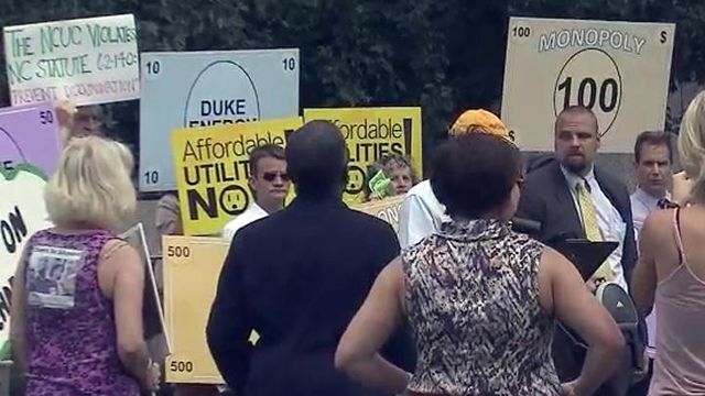 Demonstrators protest proposed Duke rate increase