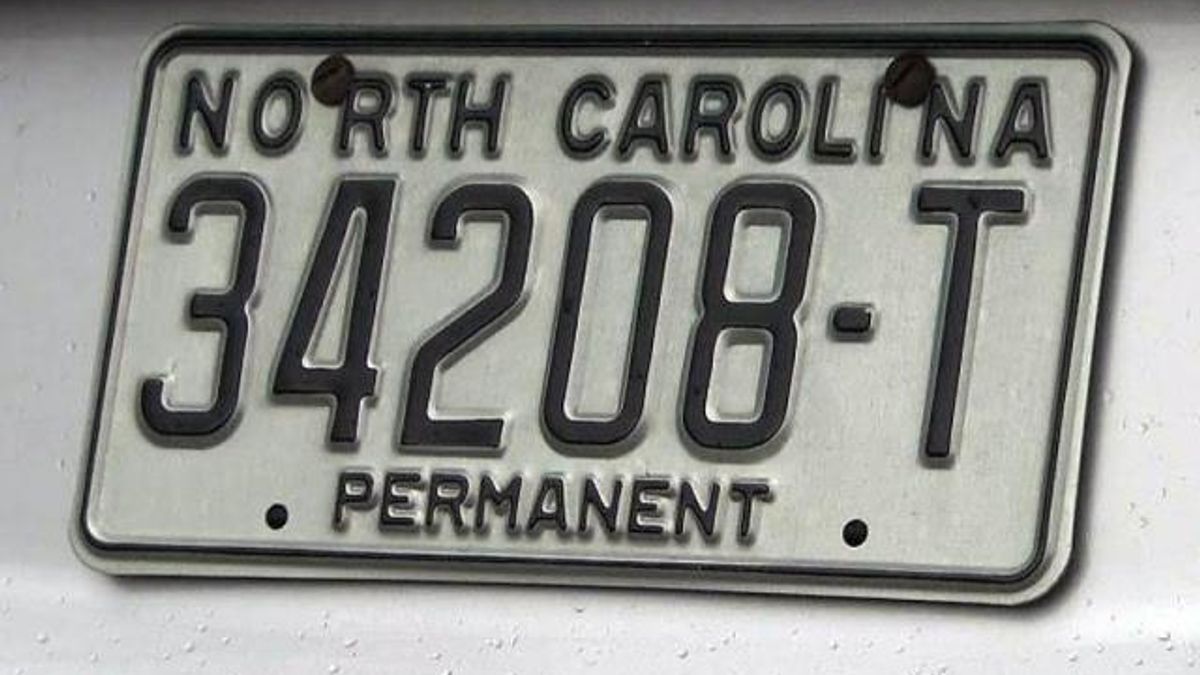 Permanent license plate