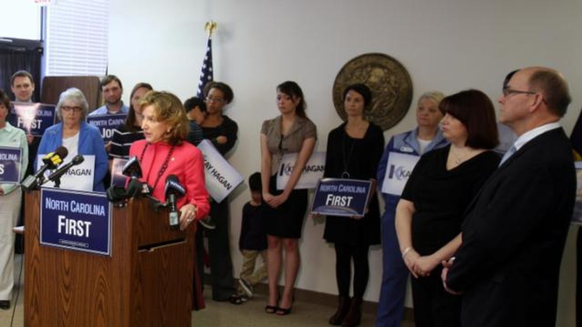 Sen. Hagan answers questions 