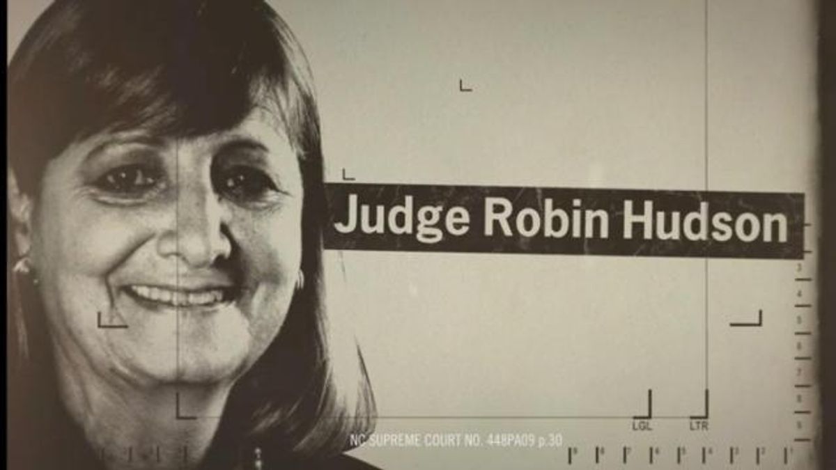 Still image from attack ad against Robin Hudson