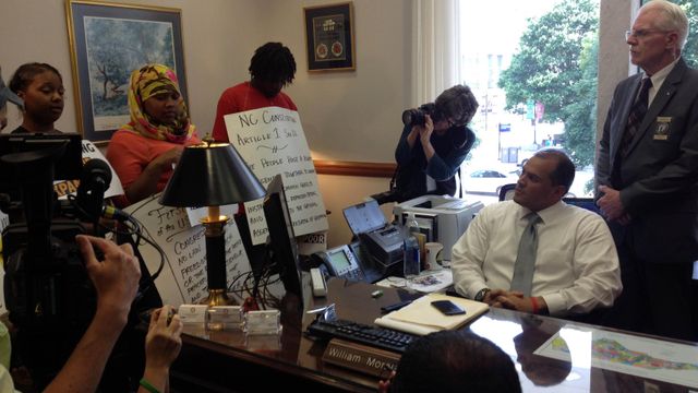 Sit-in ensues after Tillis declines to meet protesters