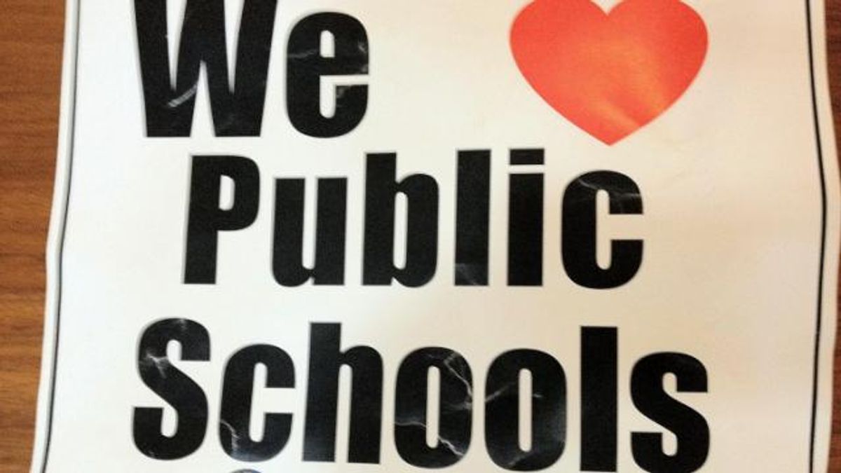 Teacher protest sign