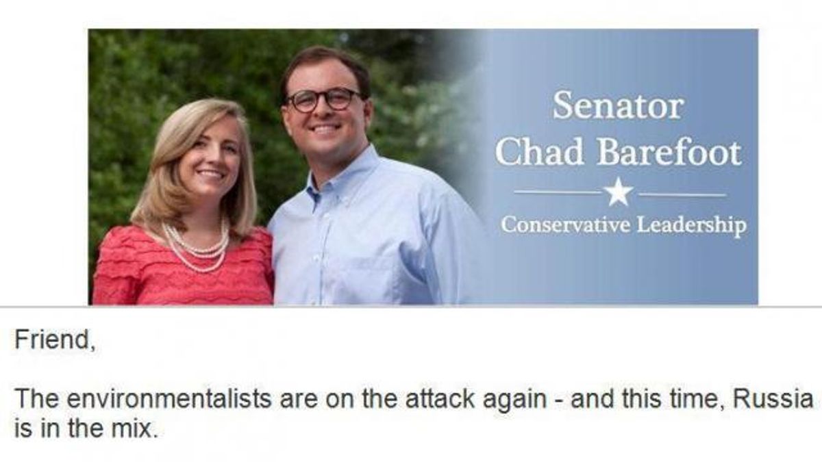 Chad Barefoot fundraising email