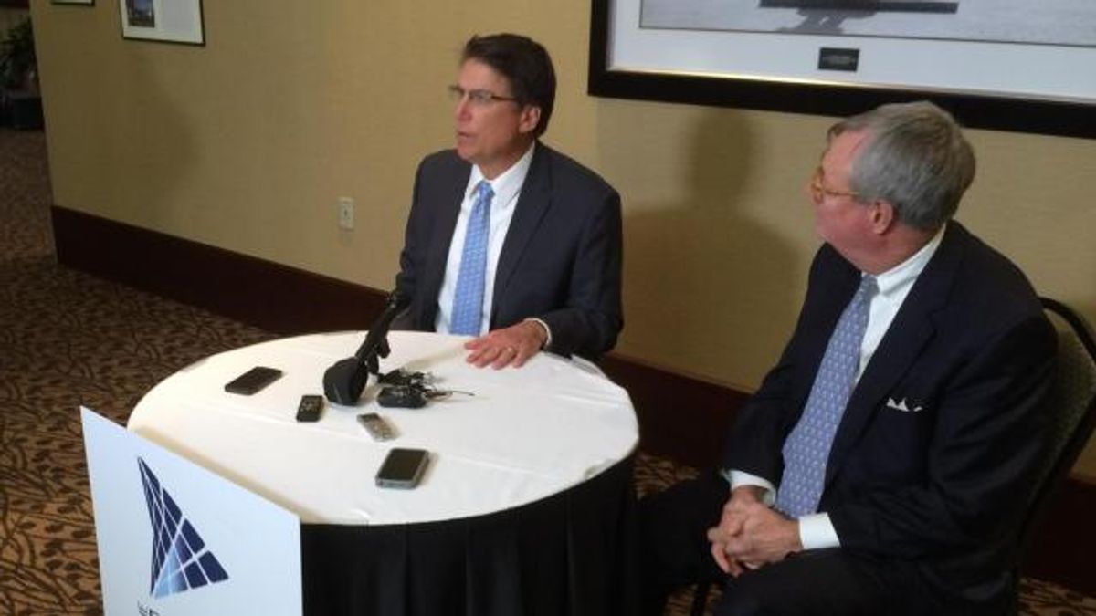 Gov. Pat McCrory speaks to reporters on Jan. 5, 2015
