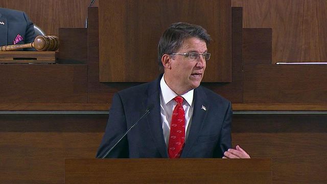 Gov. Pat McCrory talks about Medicaid during the 2015 State of the State address
