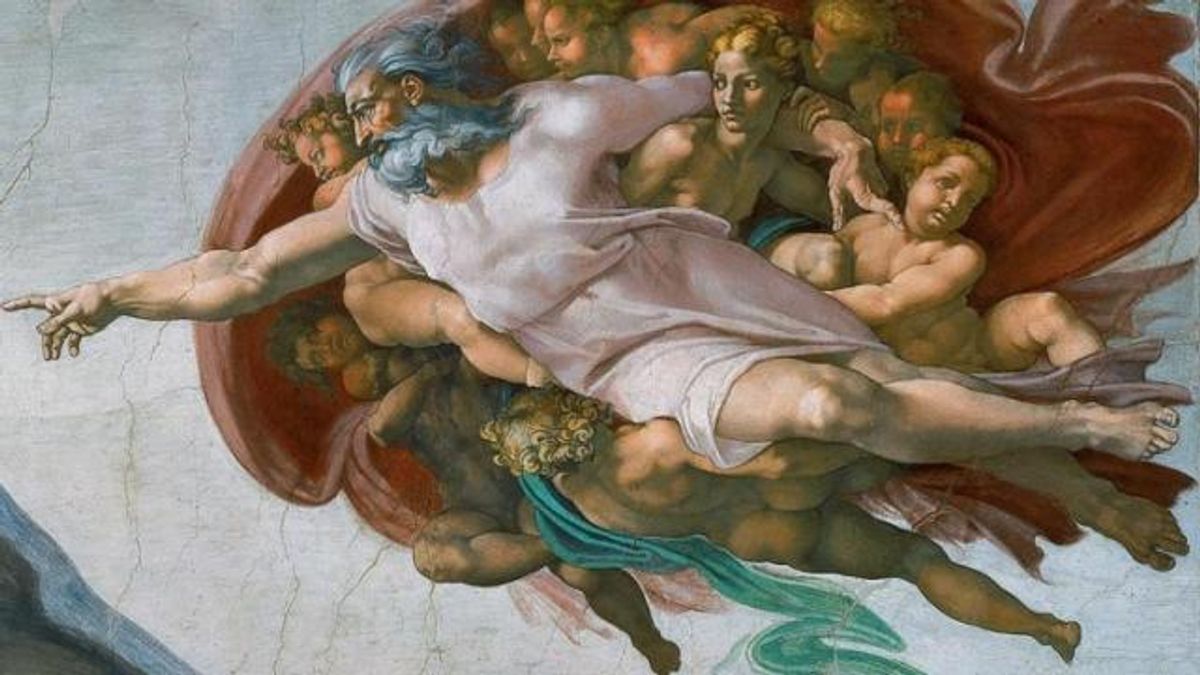 God as depicted in "Creation of Adam"