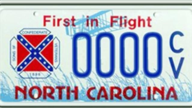 Confederate flag license plate
