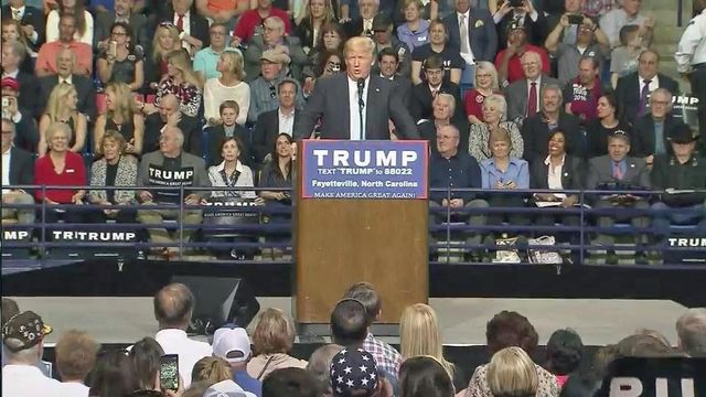 Despite protesters, Trump draws packed Fayetteville crowd