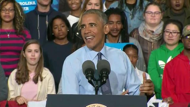 Obama holds Greensboro rally for Clinton